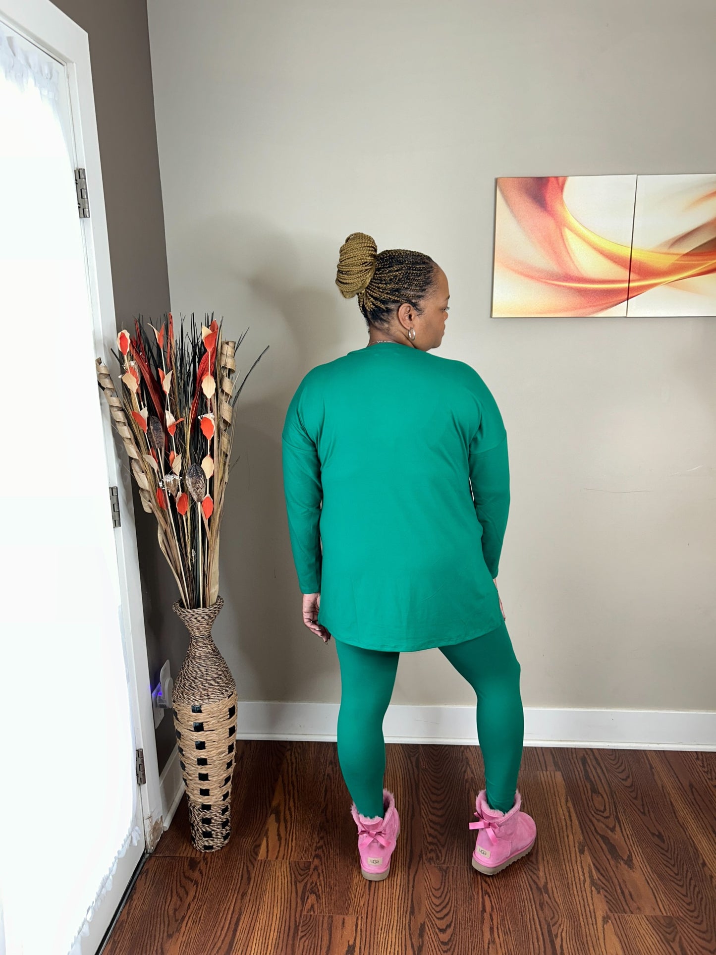 NOT SO BASIC PANT 2 PIECE SET GREEN LONG SLEEVE