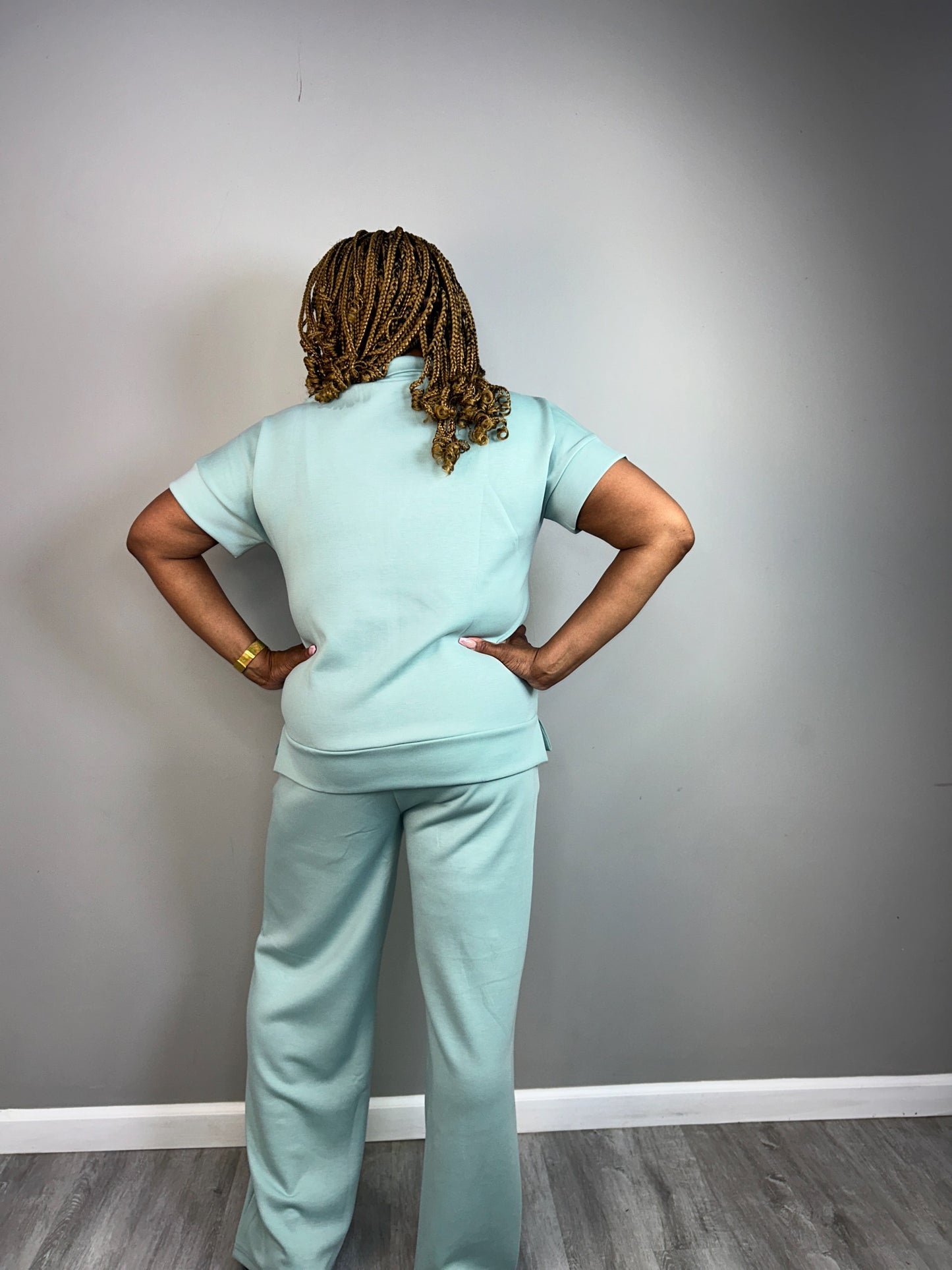 2 OCASSIONS 2 PIECE PANT SET DUSTY GREEN