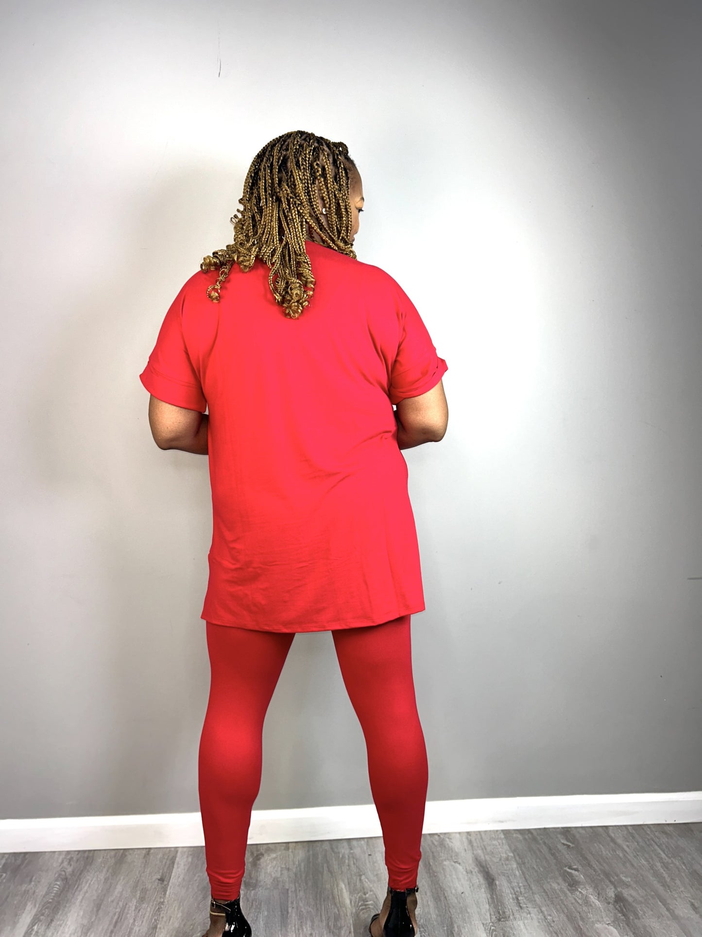NOT SO BASIC 2 PIECE PANT SET RED
