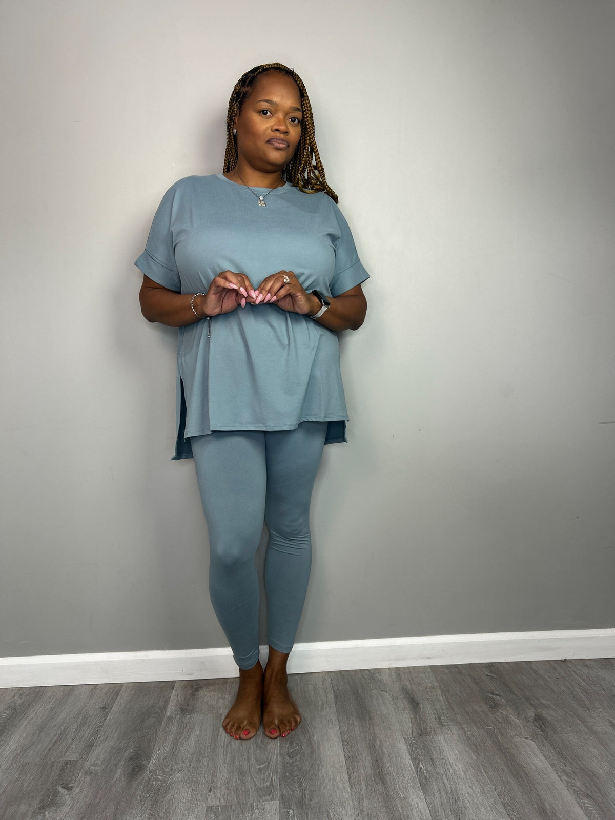 NOT SO BASIC 2 PIECE SET CREW NECK ICEY BLUE
