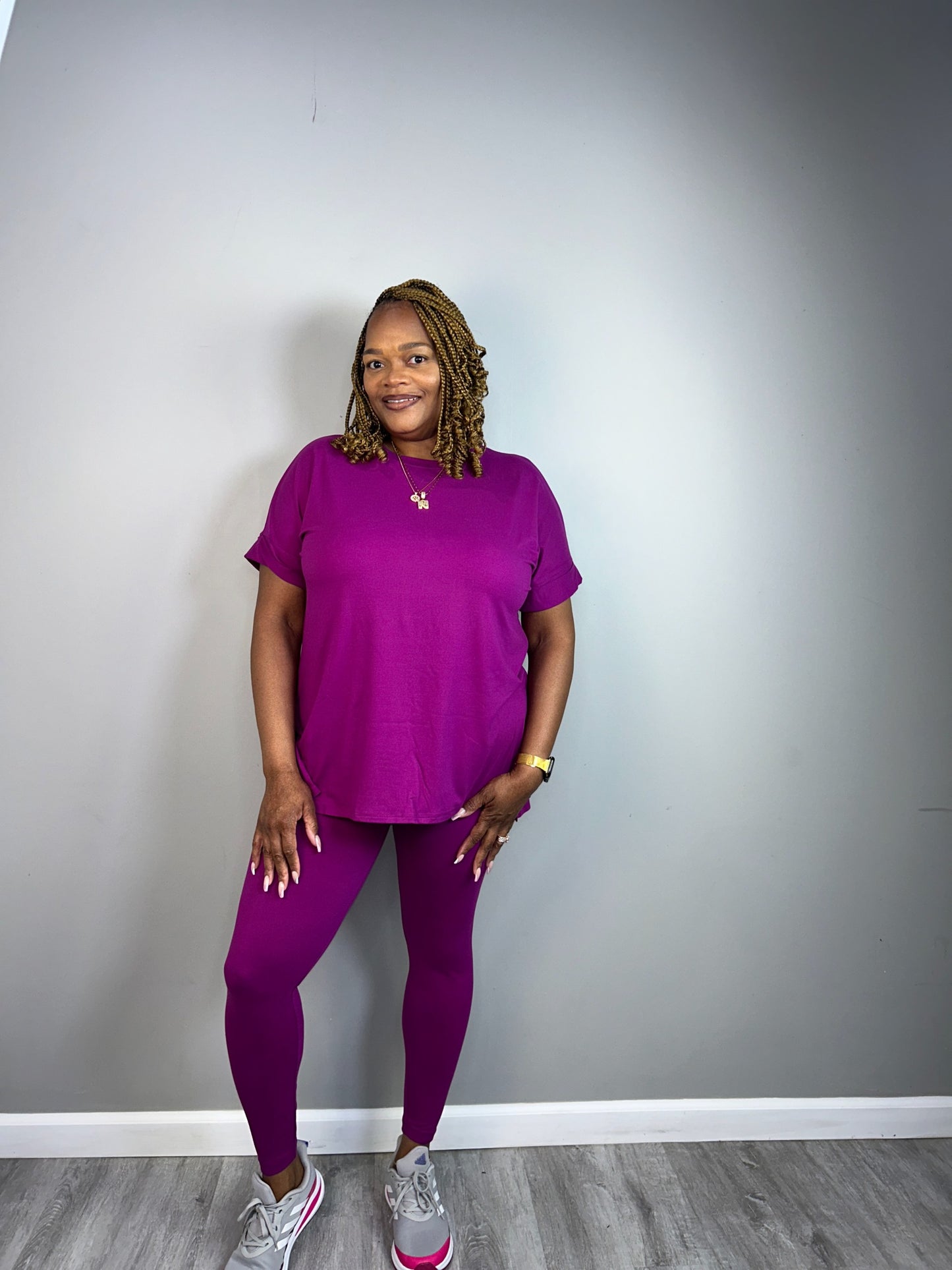 NOT SO BASIC 2 PIECE PANT SET PURPLE
