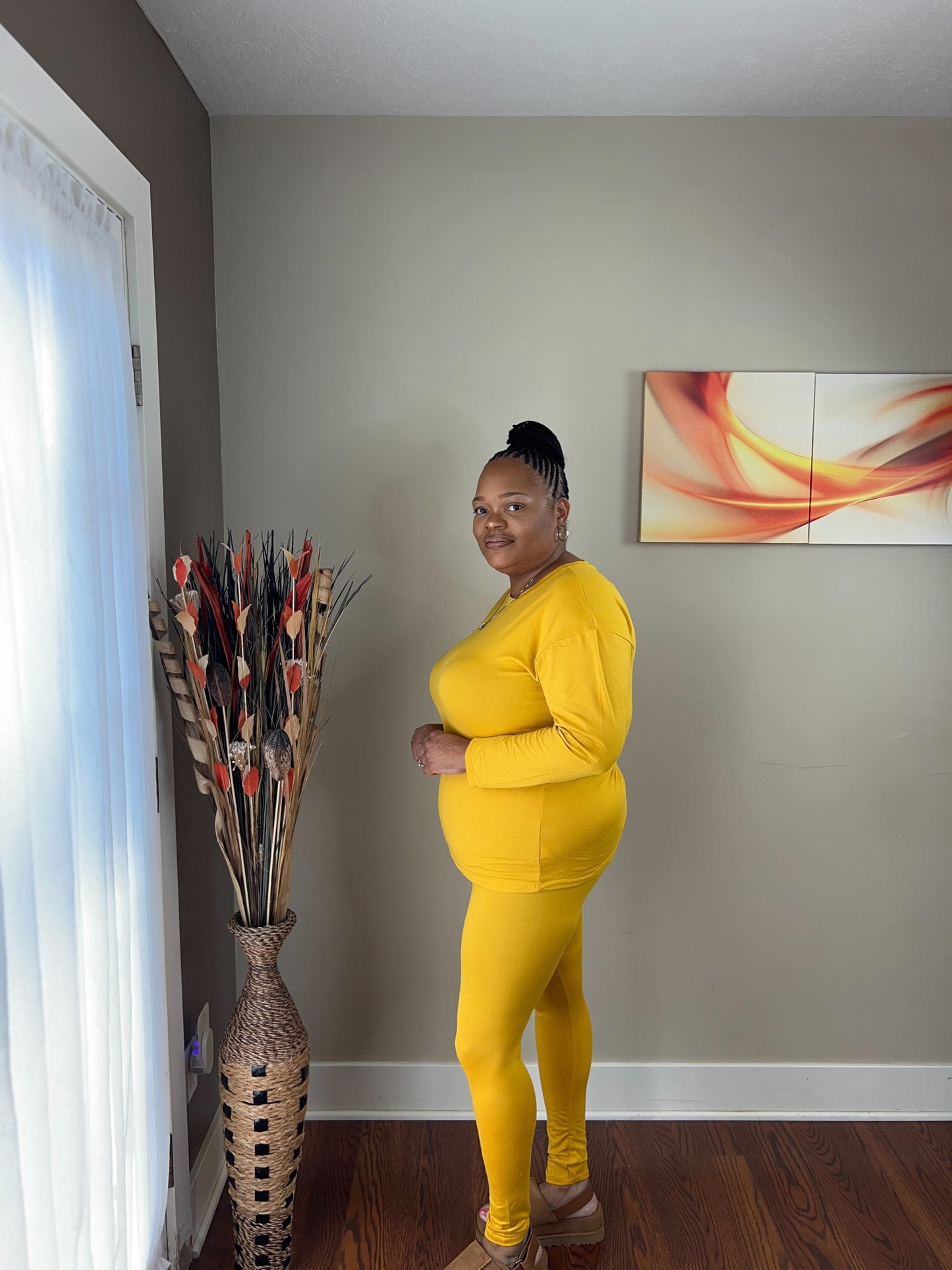 IT'S A BASIC LOOK 2-PIECE SET MUSTARD YELLOW