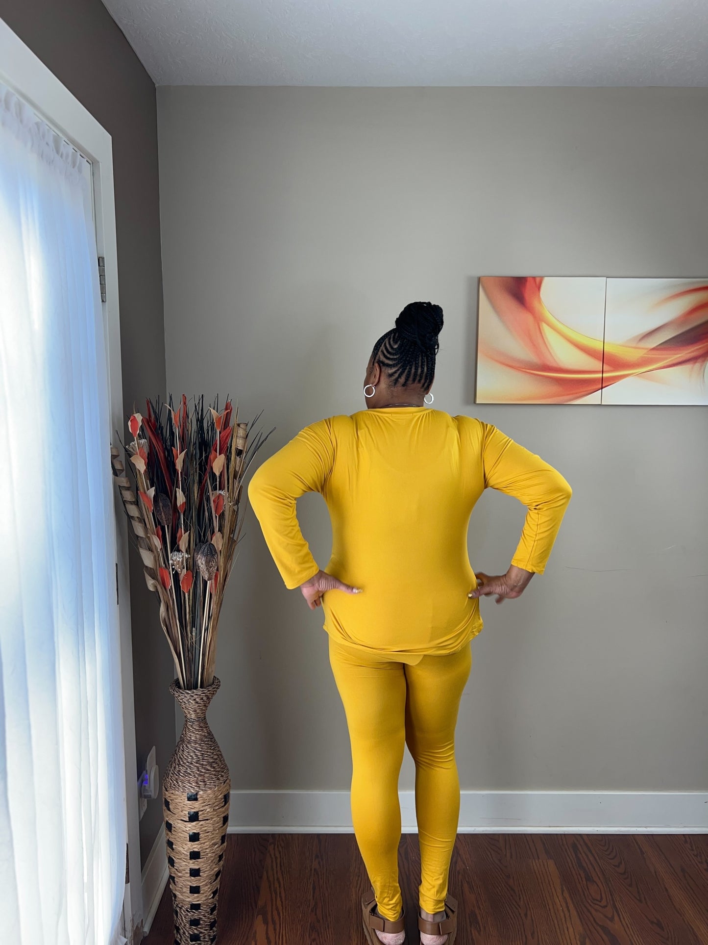 IT'S A BASIC LOOK 2-PIECE SET MUSTARD YELLOW