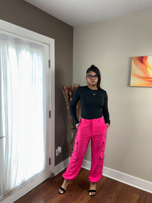 THE KARLI CARGO JOGGERS PINK WATERMELON