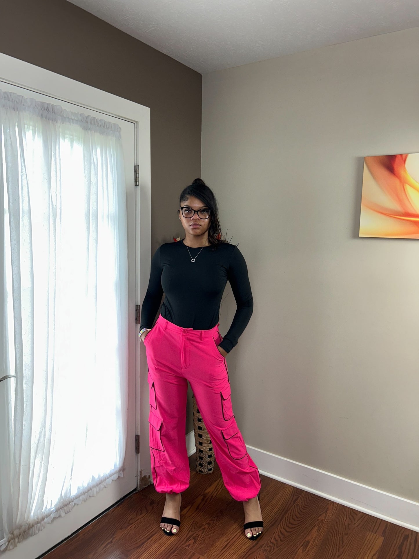 THE KARLI CARGO JOGGERS PINK WATERMELON