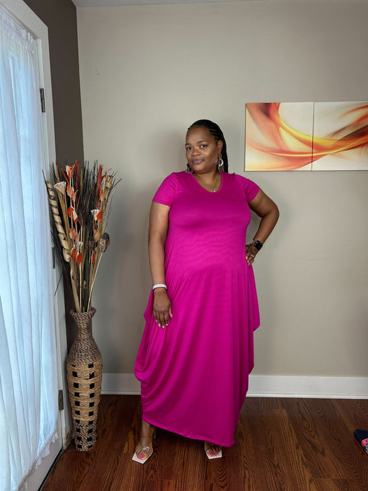 BASIC WITH A TWIST MAXI DRESS PINK