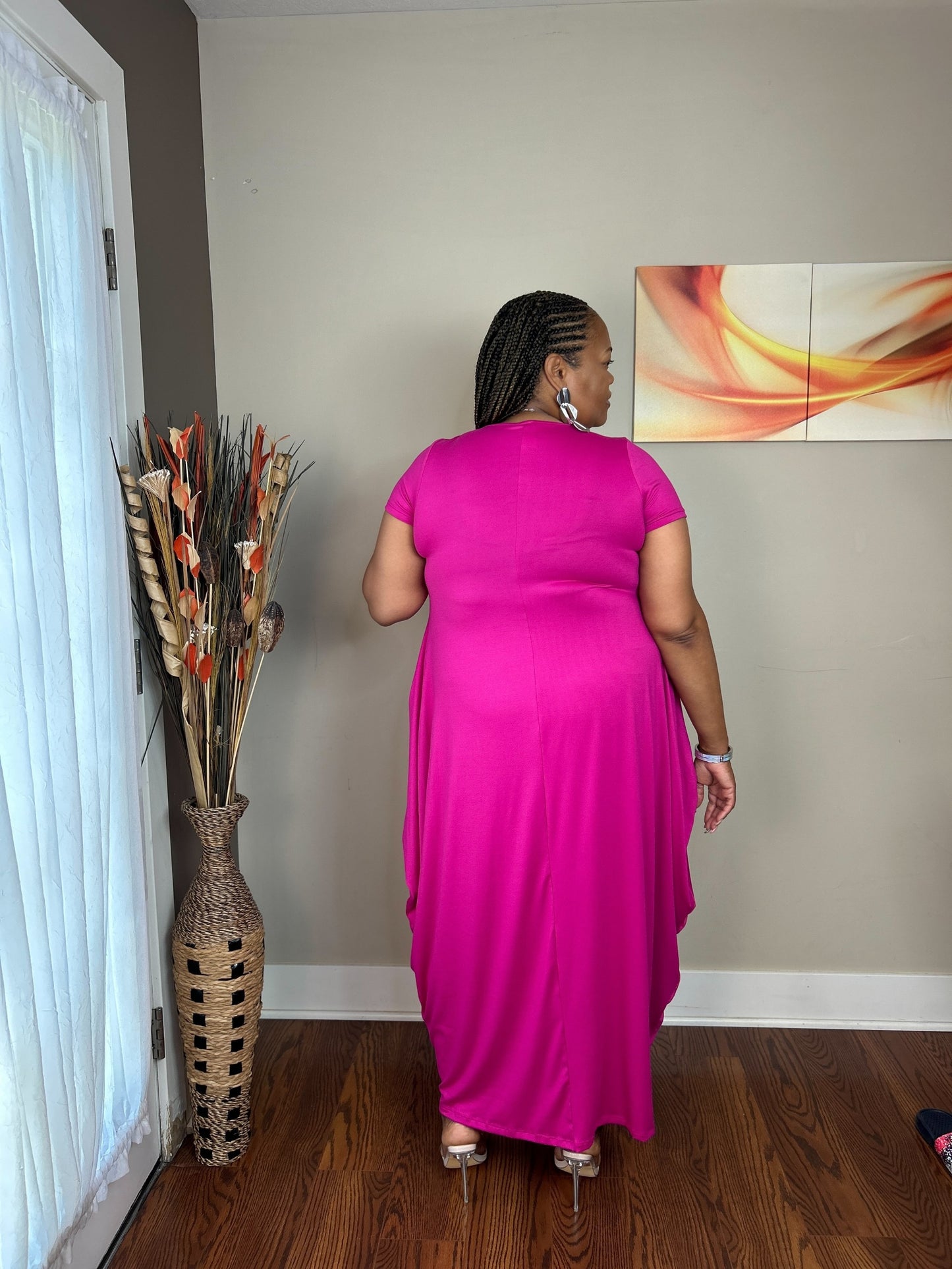 BASIC WITH A TWIST MAXI DRESS PINK