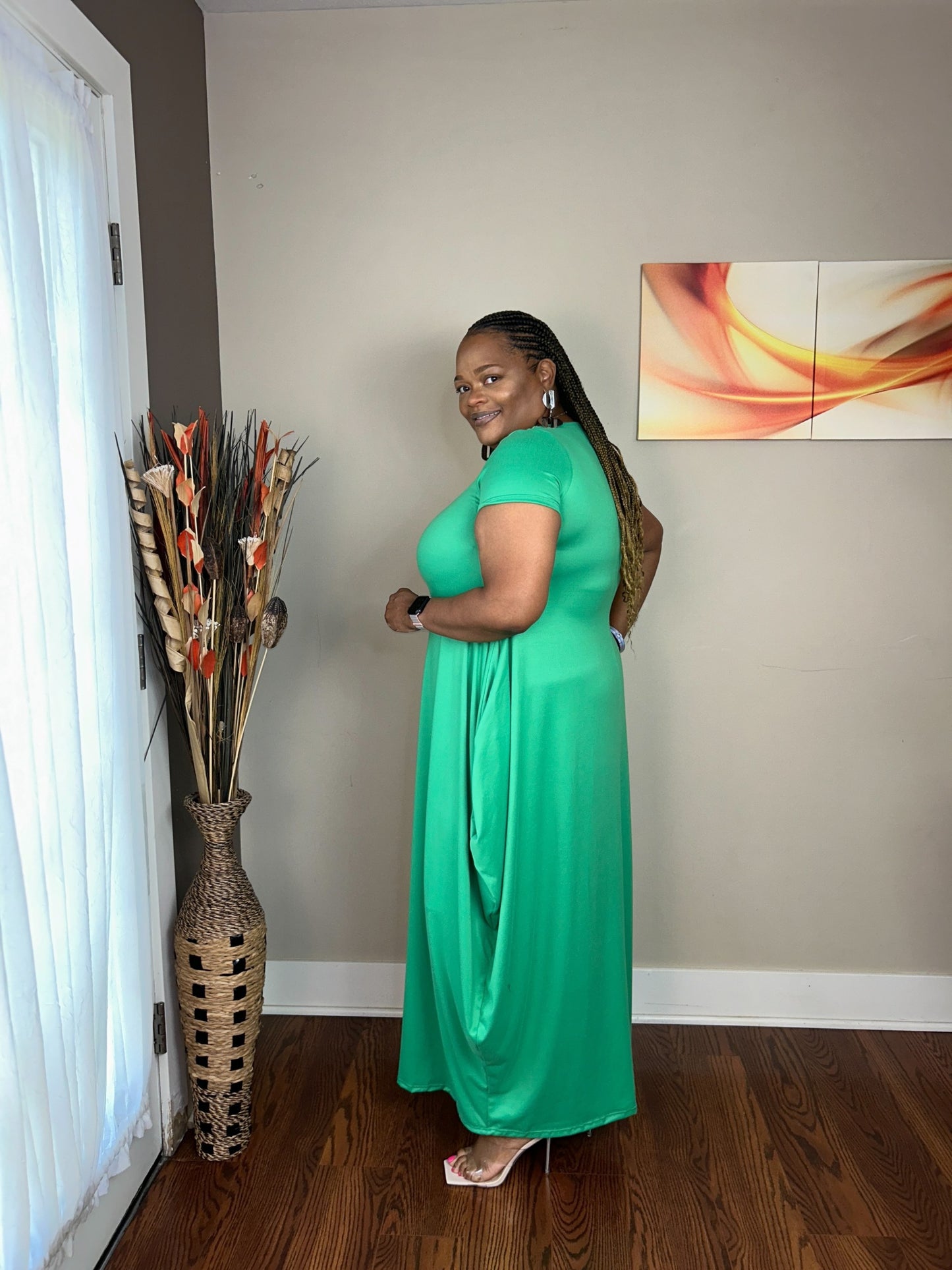 BASIC WITH A TWIST MAXI DRESS GREEN